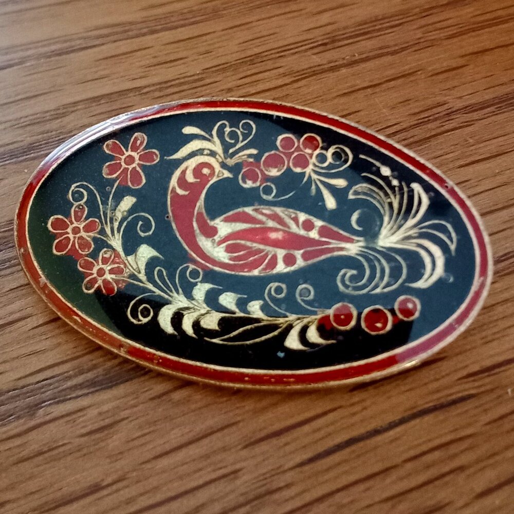 Russian Palekh Brooch